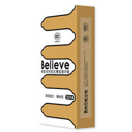Believe[韩国相信/直觉]进口安全套[螺纹型]12支装
