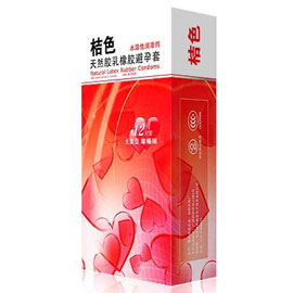 桔色水溶性安全套[平滑型草莓味]12只装